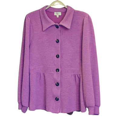 If She Loves Style# JK024A | Ari Jacket - Ladies USA Made Button Down Knitted Jacket in Fuchsia | Classy Cozy Cool Women's Made in America Boutique