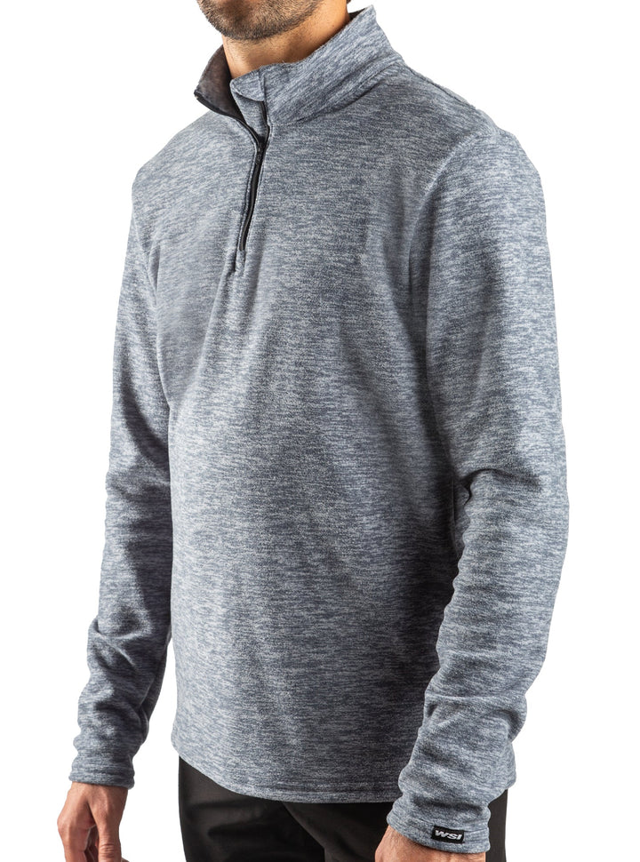 Made in USA. WSI Sportswear Men’s Polar Fleece 1/4 Zip Pullover. Comfortable. Dry Fit. Mid Weight. Gray.