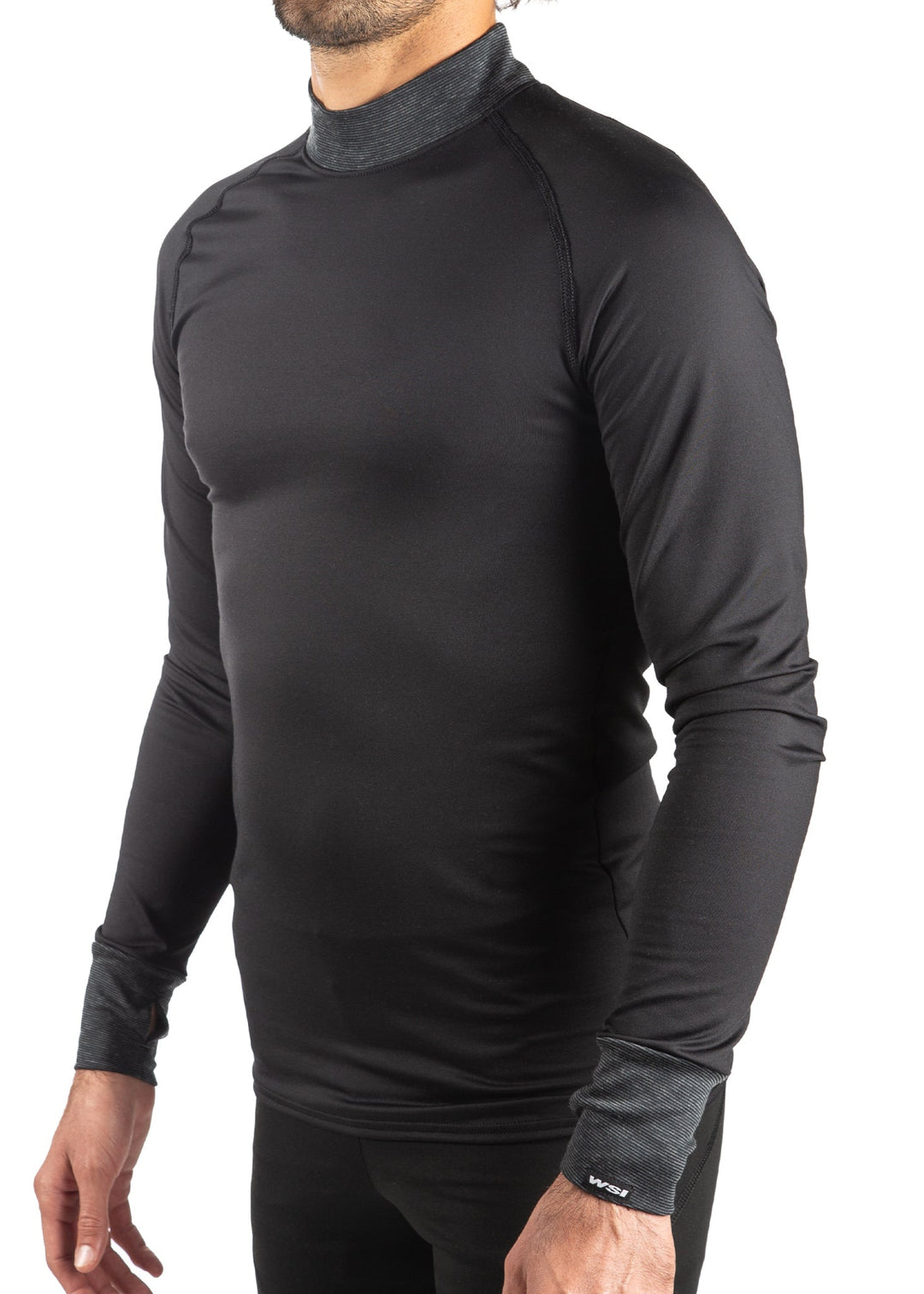 Made in USA WSI Sportswear Men's HEATR® Volt Long Sleeve Base Layer Shirt in Black, New and improved HEATR® is equipped with more stretch and durability! Form Fit Base layer, Thumbholes, Will keep you warm even in temperatures from -10° to 60° F HEATR® is built around the neck and wrists for enhanced warmth without bulk ProWikMax™ integrated in the core and arms to help enhance wicking and venting capabilities. 4 way stretch for flexibility, durability, and comfort 