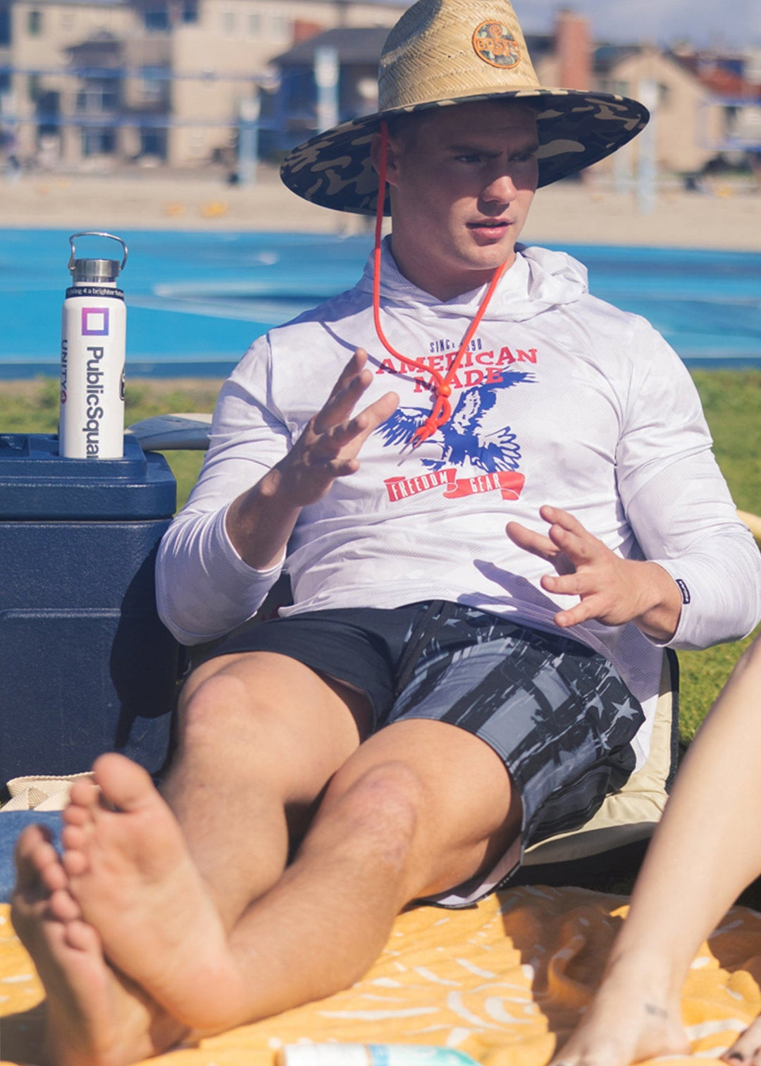 Experience superior comfort and protection with the American Made Eagle Mesh White Out Sun Hoodie. Crafted with performance mesh, this hoodie enhances breathability for optimal ventilation. Its built-in UPF 50 offers reliable sun protection, making it ideal for outdoor activities. Proudly made in the USA since 1990, it reflects quality craftsmanship and durability you can trust. This unisex design combines functionality with classic American manufacturing standards, perfect for staying cool and shielded und