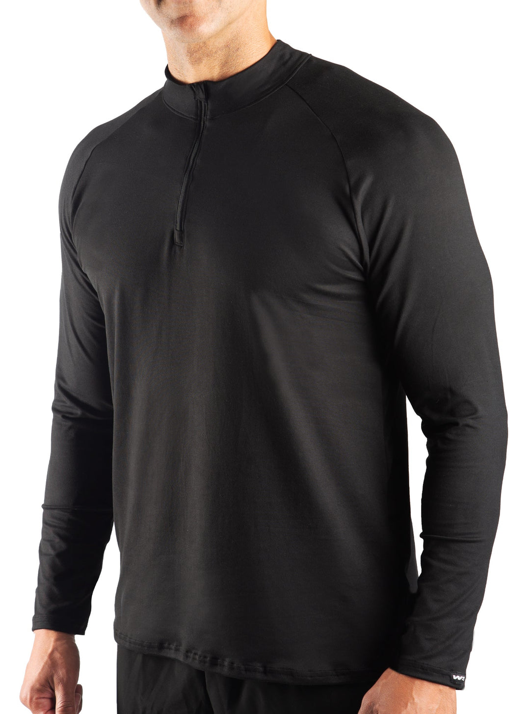 WSI Sportswear Men's SoftTECH™ Long Sleeve 1/4 Zip Pullover in Black Made in USA, Buttery Soft Material