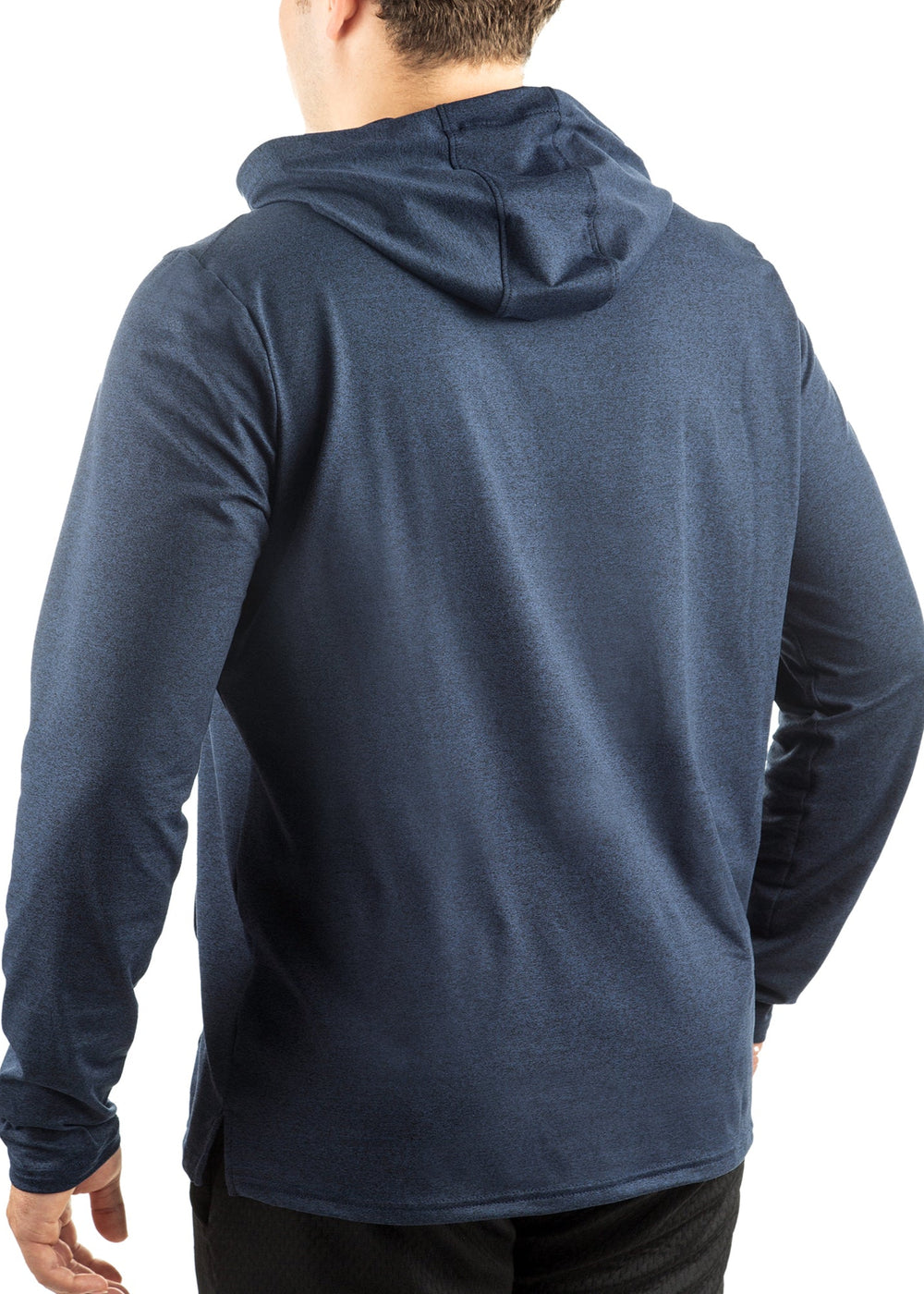 Made in USA WSI Sportswear Men's SoftTECH™ Pro Long Sleeve Hoodie in Navy,  built-in joey pouch and a hood. 