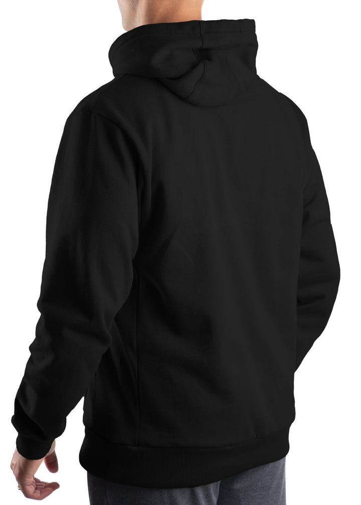 WSI Sportswear Men's Mid-Weight Fleece Hoodie Made in USA in Black or Moss Green,  Loose Fit, Super comfortable and durable 14 ounce heavy-weight fleece, Built in hood and kangaroo pocket, Ribbed cuffs