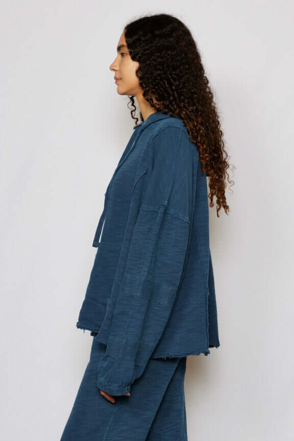 The hoodie you have been dreaming about. Made in USA, The New Baja Hoodie is an update on our best seller. Featuring cool seam detailing and a slouchy fit, this hoodie is ultra cozy and flattering on all body types. + Navy / Sand+ Available in S-XL+ Machine wash cold