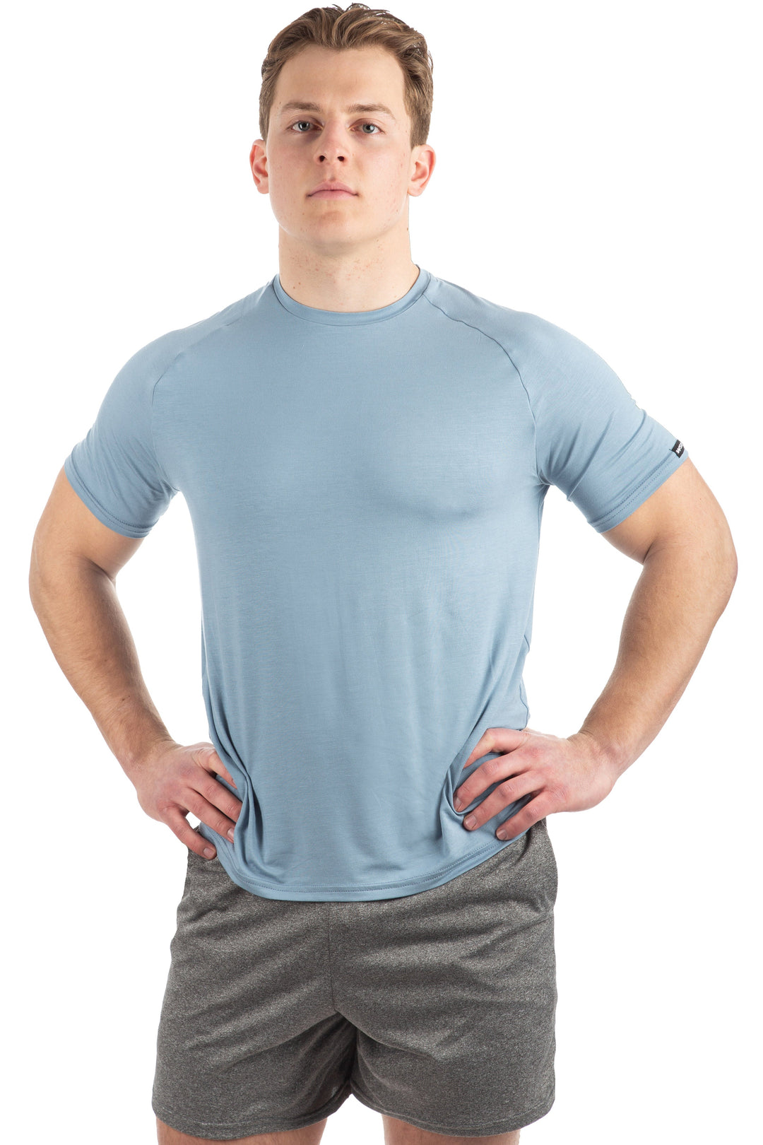 Made in USA WSI Sportswear Men's HYPRTECH™ Bamboo Essential Tee | BAMBOO: 95% Bamboo , 5% Spandex Innovative, eco-friendly HYPRTECH™ BAMBOO 