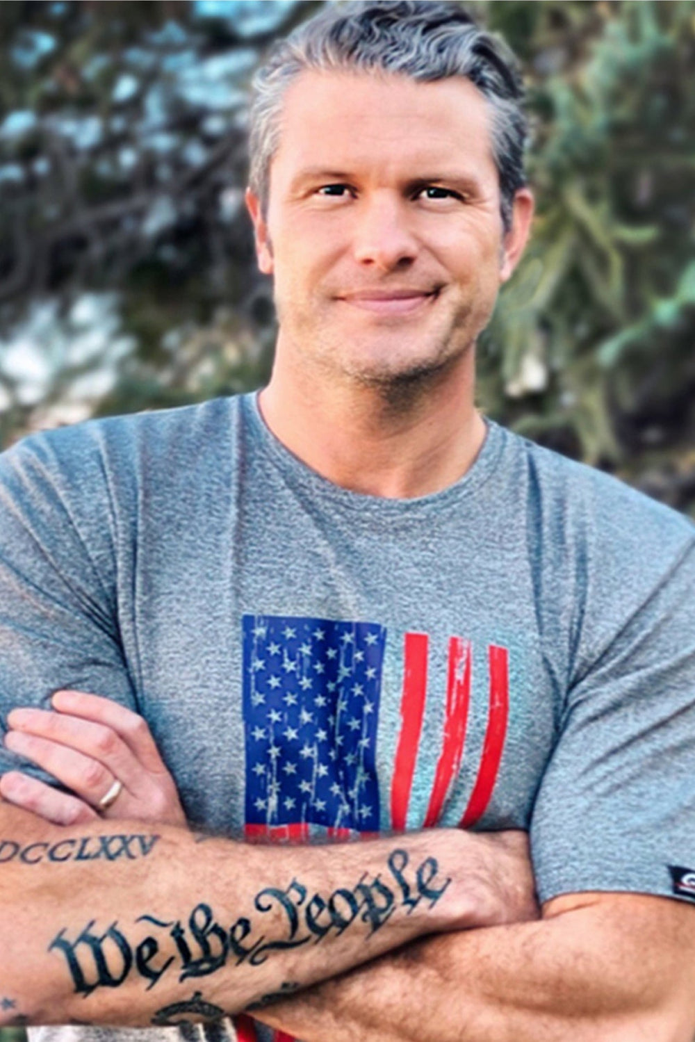 Made in USA. WSI Sportswear Men’s Patriot SoftTECH™ Tee. Lightweight, Moisture Wicking, Light Gray T-shirt