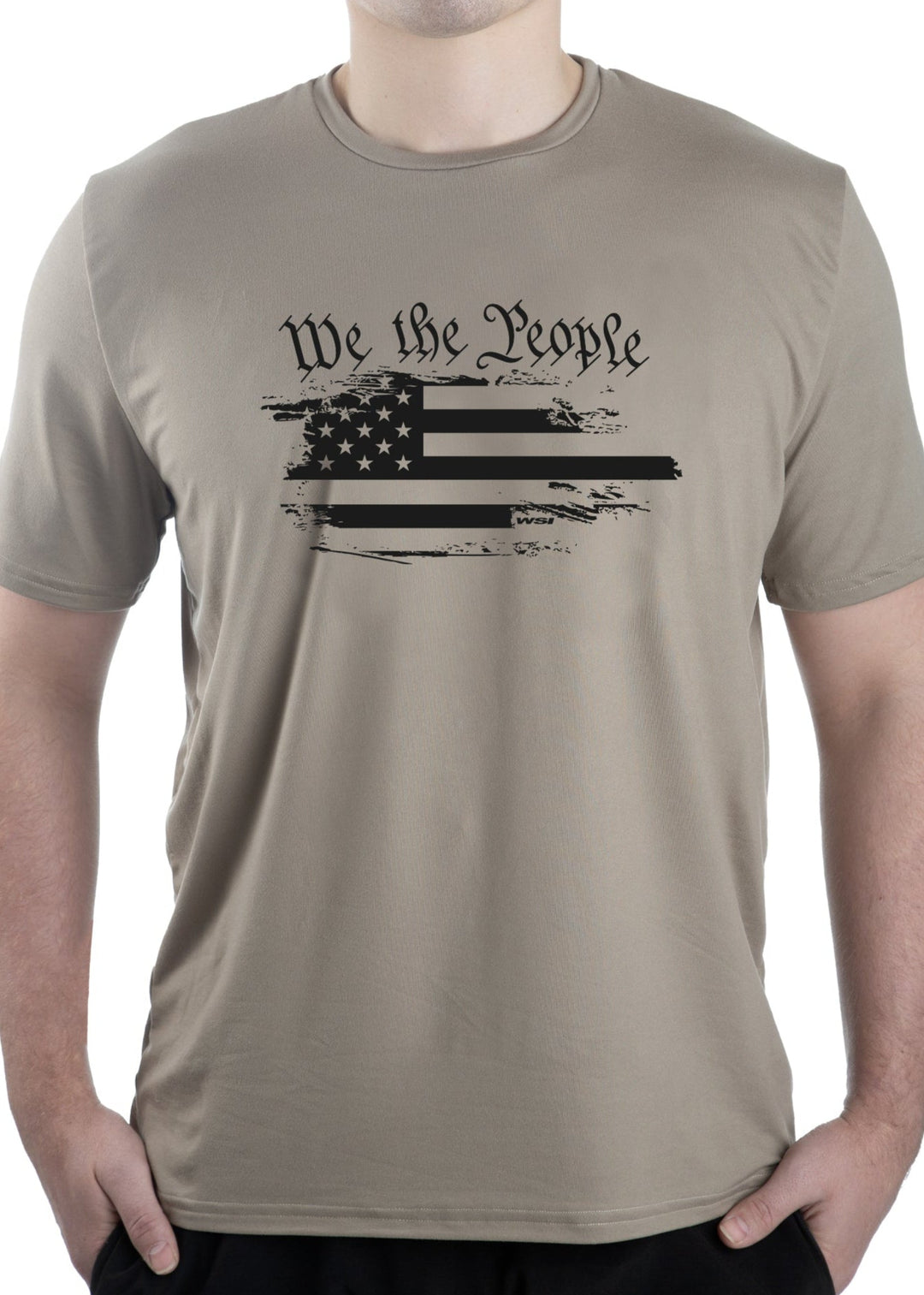 Made in USA. WSI Sportswear Men’s Patriotic We The People Graphic SoftTECH™ Tee.  Lightweight, Moisture Wicking