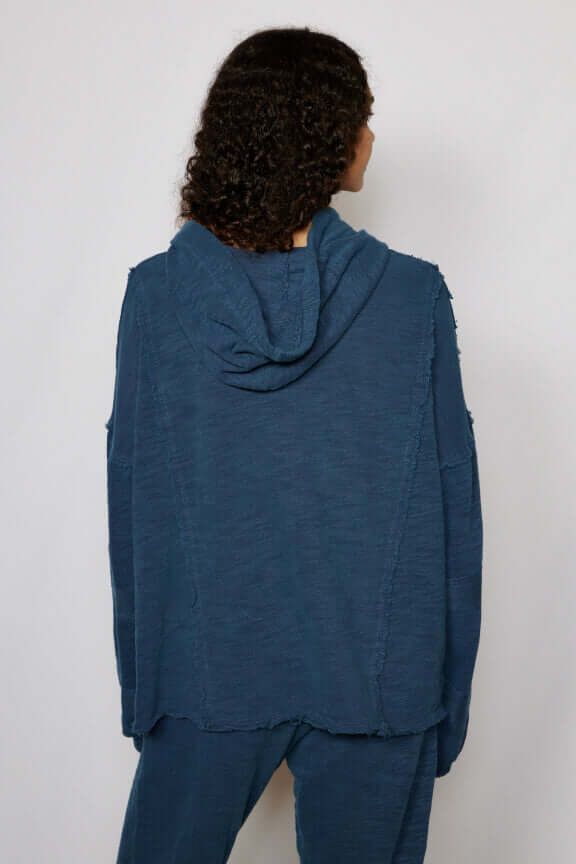 The hoodie you have been dreaming about. Made in USA, The New Baja Hoodie is an update on our best seller. Featuring cool seam detailing and a slouchy fit, this hoodie is ultra cozy and flattering on all body types. + Navy / Sand+ Available in S-XL+ Machine wash cold