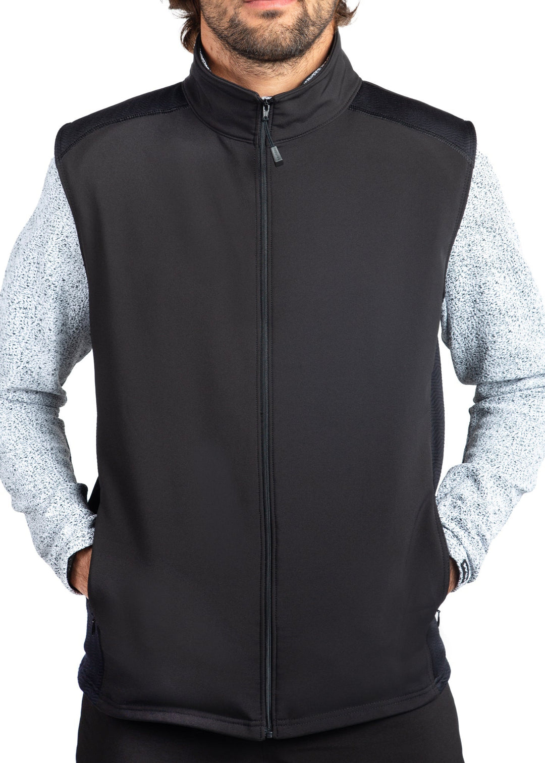 WSI Sportswear Men's Thermal Windstop Vest Made in USA in Black, Warmer: Ideal for temperatures of -10° to 60°, Relaxed Fit, Full zippered vest, Side zippered pockets, Windstop outer shell 