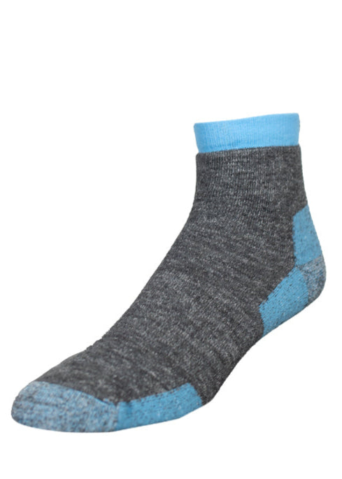 Made in USA WSI Sportswear Men’s Crew HEATR® Socks. Crew length, Dry-fit, Gray, Blue, Unisex