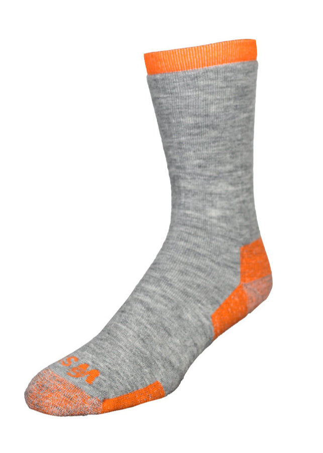 Made in USA WSI Sportswear Men’s HEATR® Pioneer Sock. Durable, Stretch, Cole Weather, Gray, Blue, Unisex