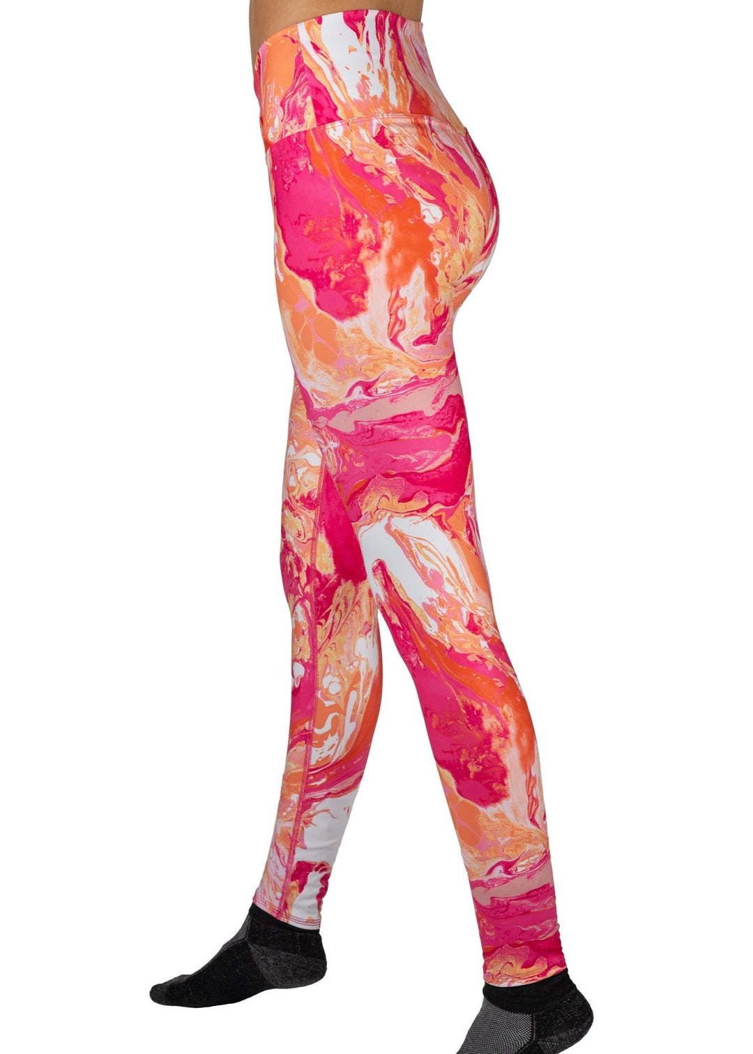 Pink Marble ECO-TechFlex Cross Over Waistband Legging