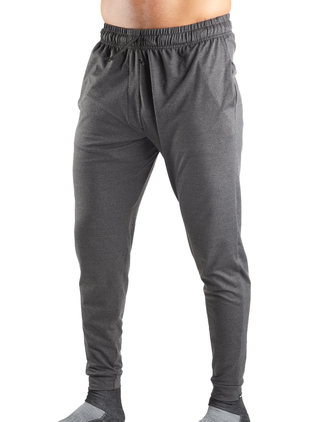 WSI Sportswear Men's SoftTECH™ Pro Joggers Made in USA in Charcoal Gray, Elastic band with draw cord, Side pockets, Cuffed Hem 