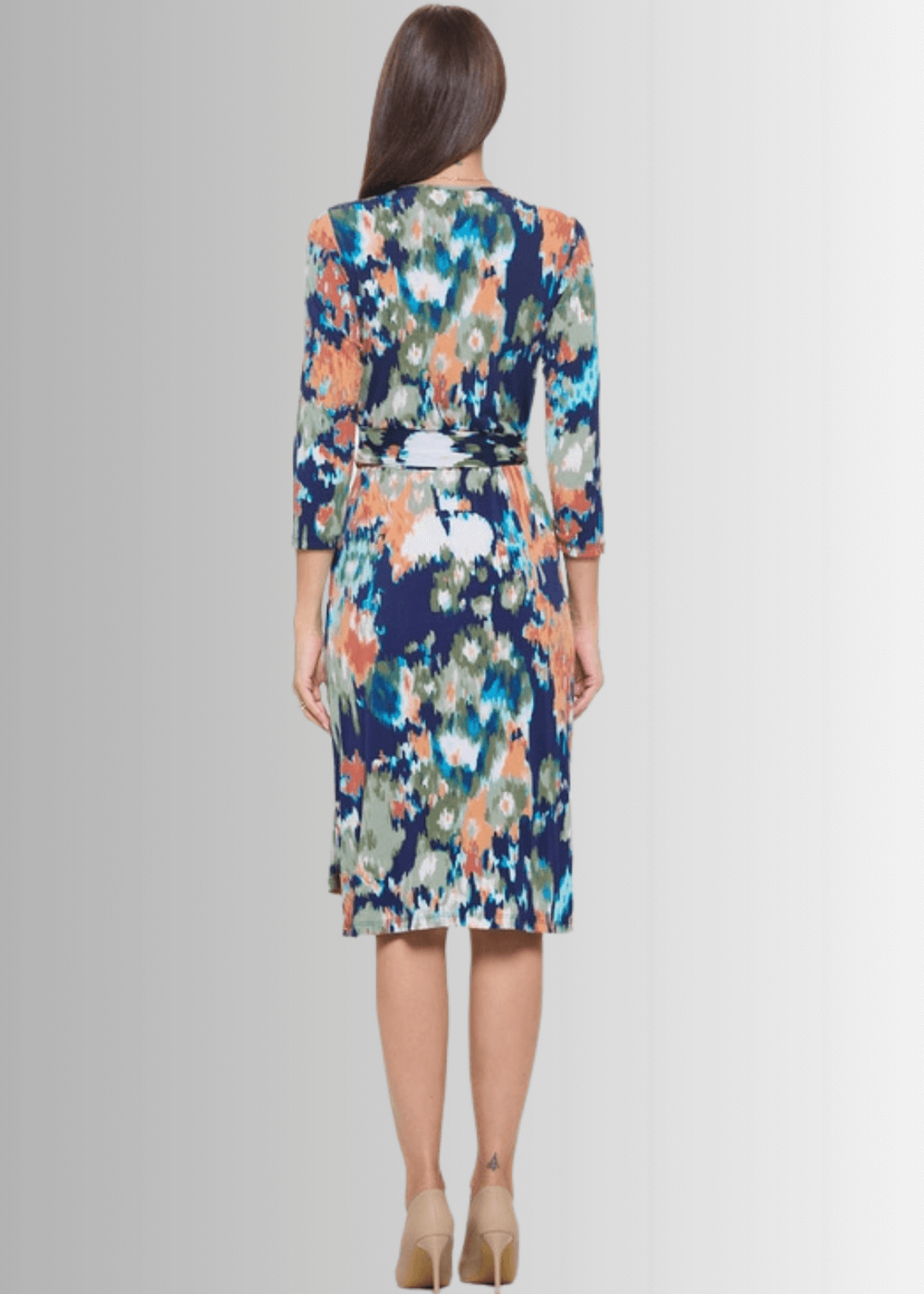 jersey wrap dress long sleeve The Divine Jersey Wrap Dress in Green