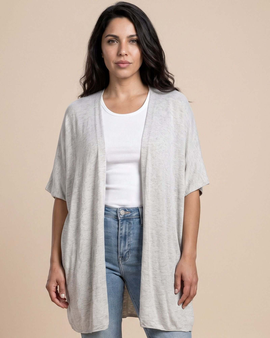 Semi-Sheer Mesh Accent Cardigan
