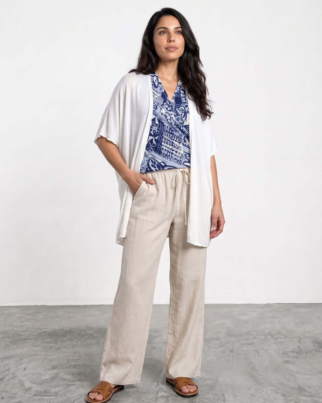 Semi-Sheer Mesh Accent Cardigan