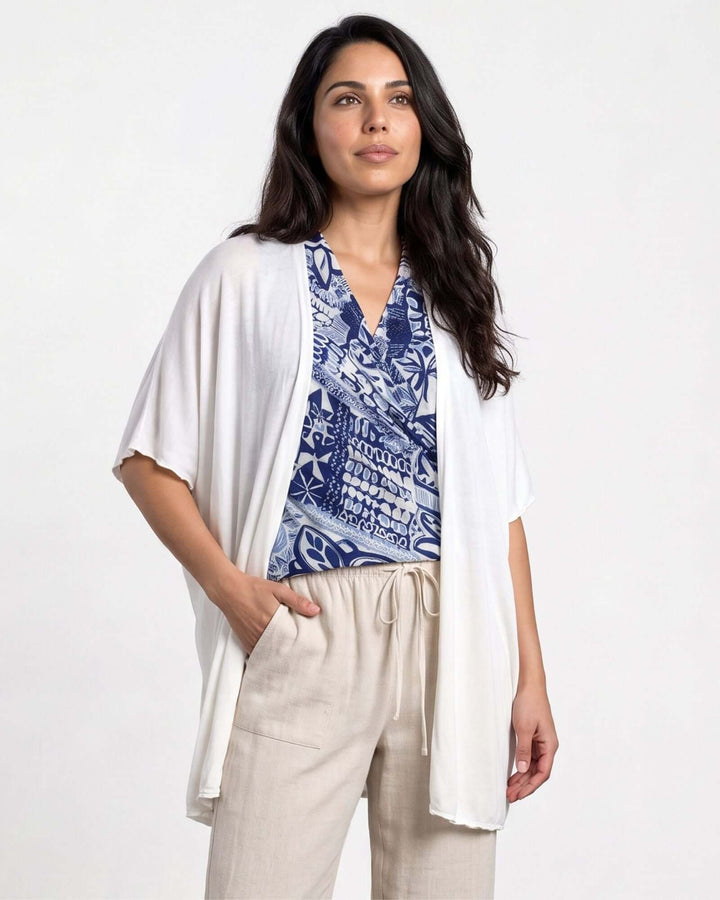 Semi-Sheer Mesh Accent Cardigan