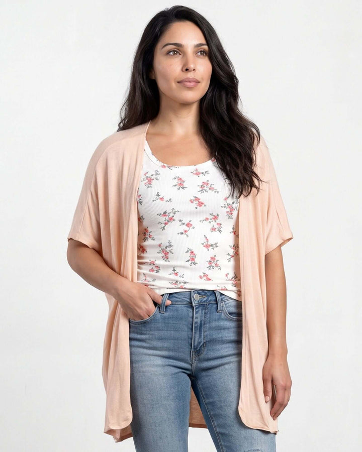 Semi-Sheer Mesh Accent Cardigan