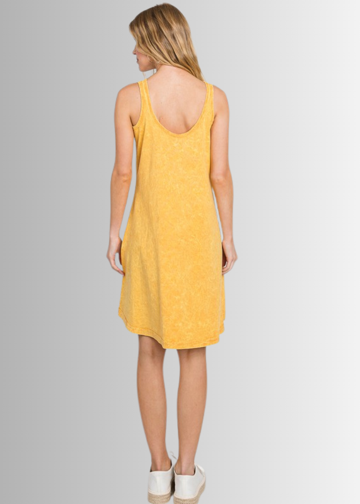 cotton tank dresses for summer Apricot Yellow All Cotton Tank Dress Apricot Yellow / Large