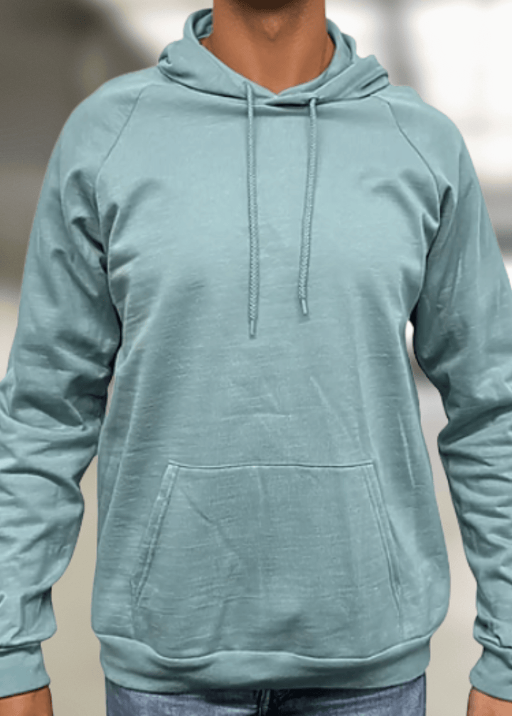 Experience unmatched comfort with this Organic Cotton Pullover Hoodie in Arctic Blue. Crafted from 100% combed ring-spun organic cotton fleece, it feels incredibly soft and cozy against the skin. made entirely in the USA, this hoodie combines ethical production with lasting quality.