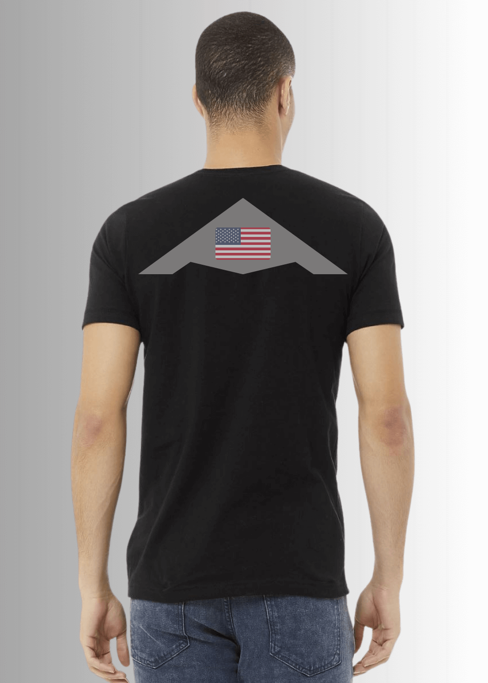 Made in USA Men's Thank You For Your ATTENTION To This Matter Cotton T-Shirt, Crew Neck, Short Sleeves, Stealth B2 Bomber Graphic, Color: Army Green or Black