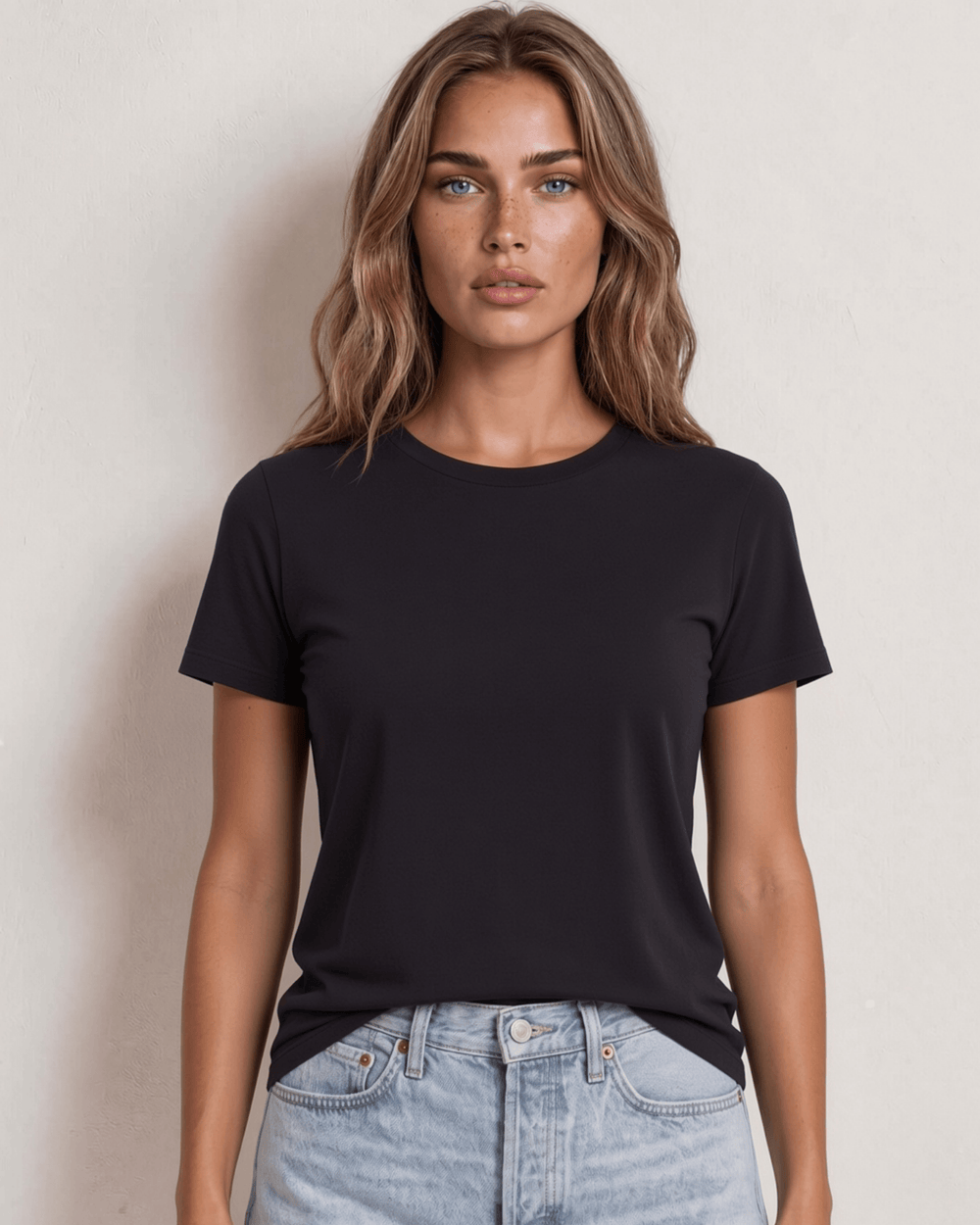 The True American Women's T-shirt - Super soft 100% combed ring-spun cotton crew neck tee, made in the USA with USA-milled fabric. Classic fit, effortless style.