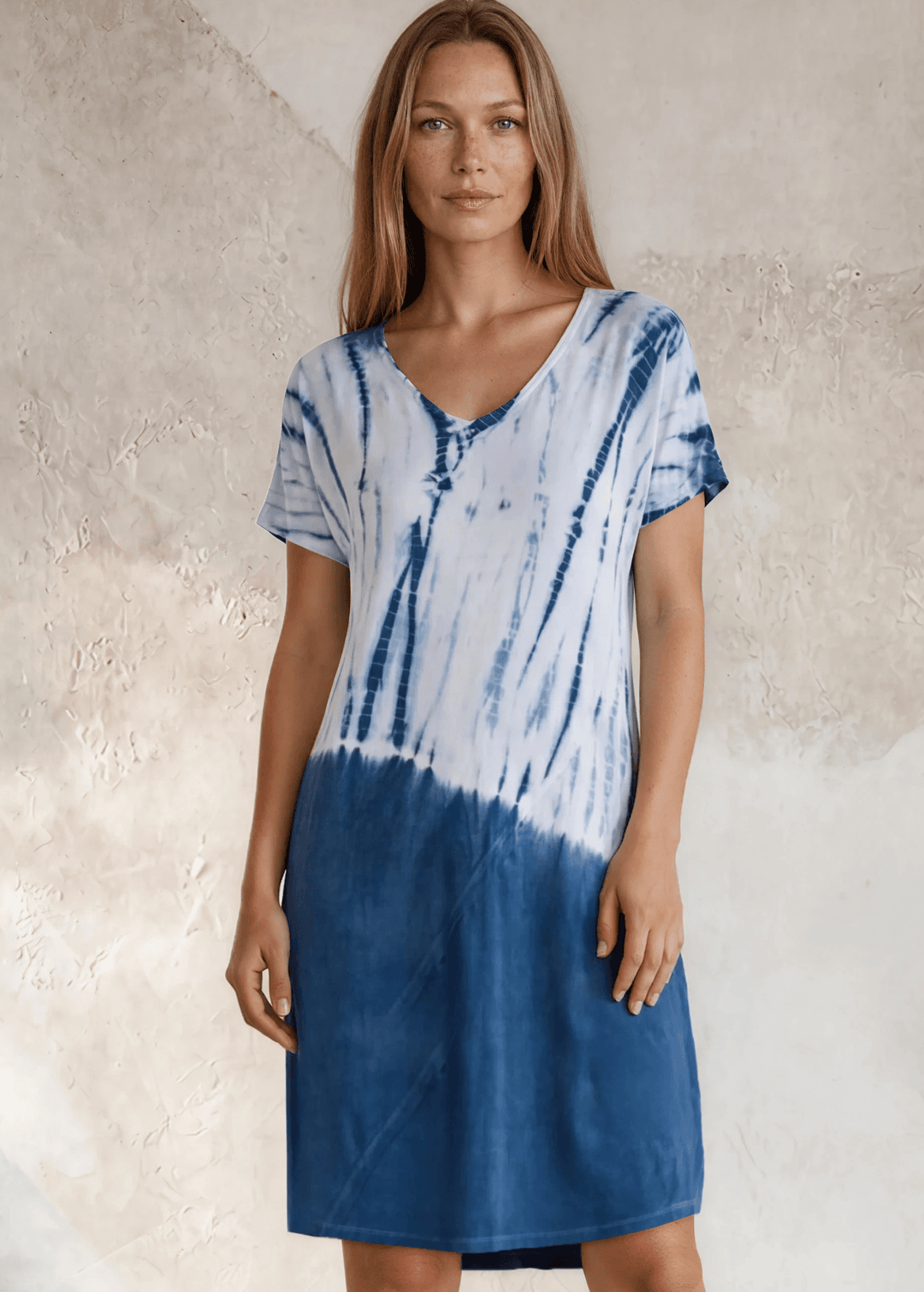 Casually Cool Tie Dye Dress in Blue Medium