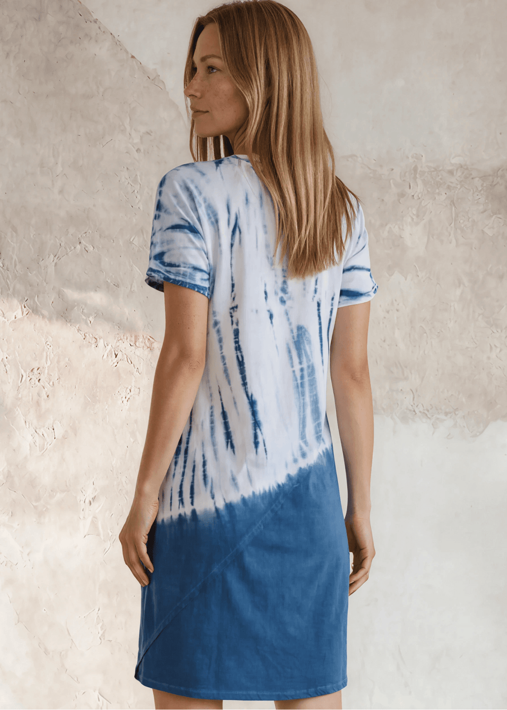 Casually Cool Tie Dye Dress in Blue Medium