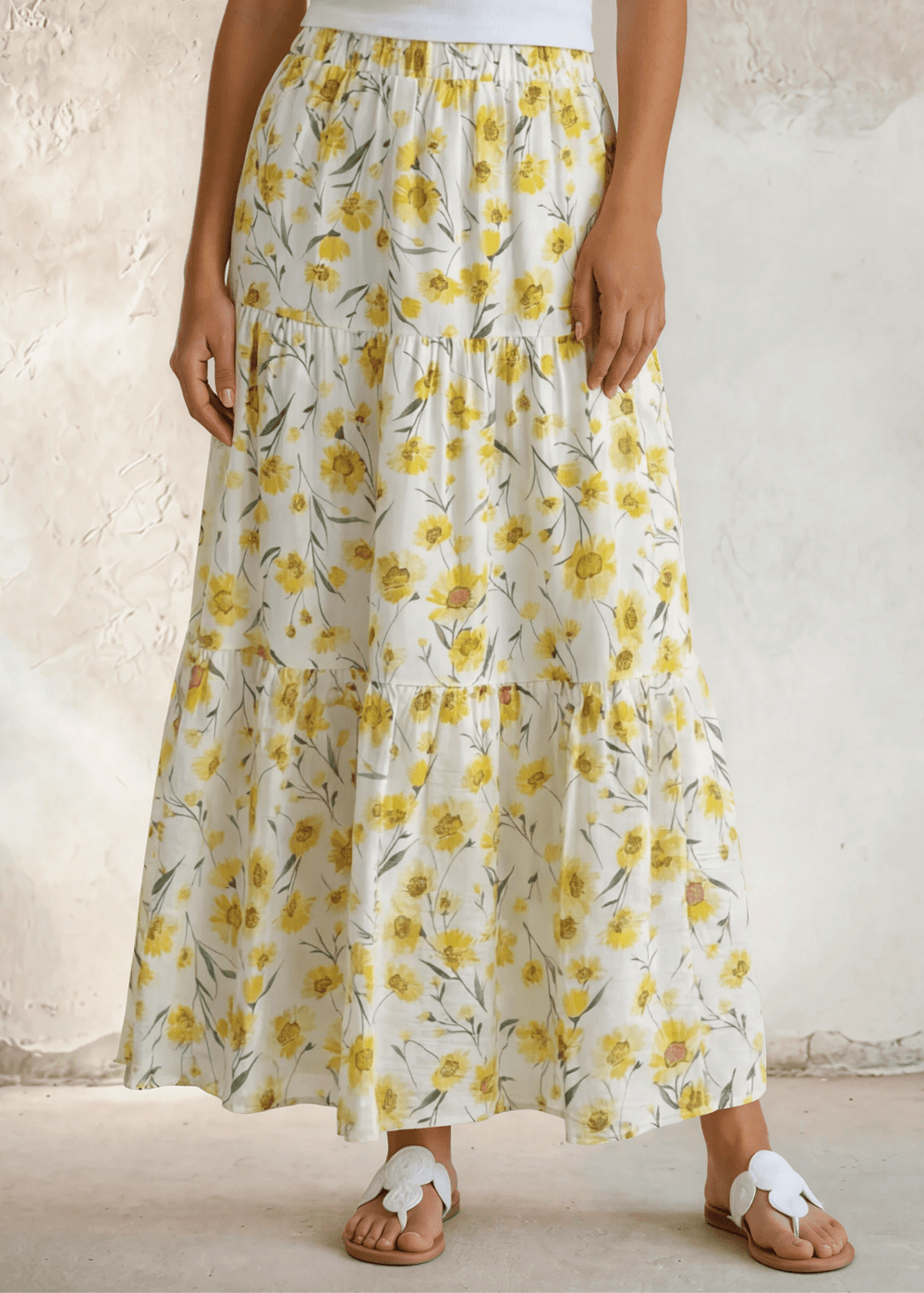 Sara Sunflower Bloom Maxi Skirt