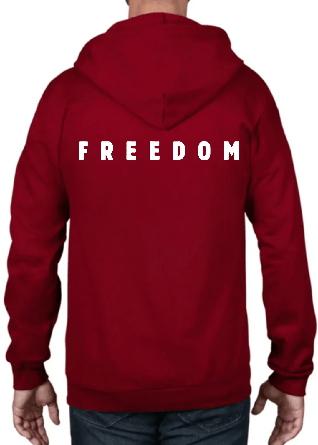 This premium men's hoodie combines comfort with bold statement styling. Crafted from 100% combed ring spun organic cotton fleece, it delivers exceptional softness and durability while maintaining breathability. The front features a striking "100% BASED" graphic, while the back displays "FREEDOM"—perfect for those who value authentic self-expression. The full zip closure allows easy layering and temperature control. Made in the USA with meticulous attention to quality, this hoodie works equally well as a cas