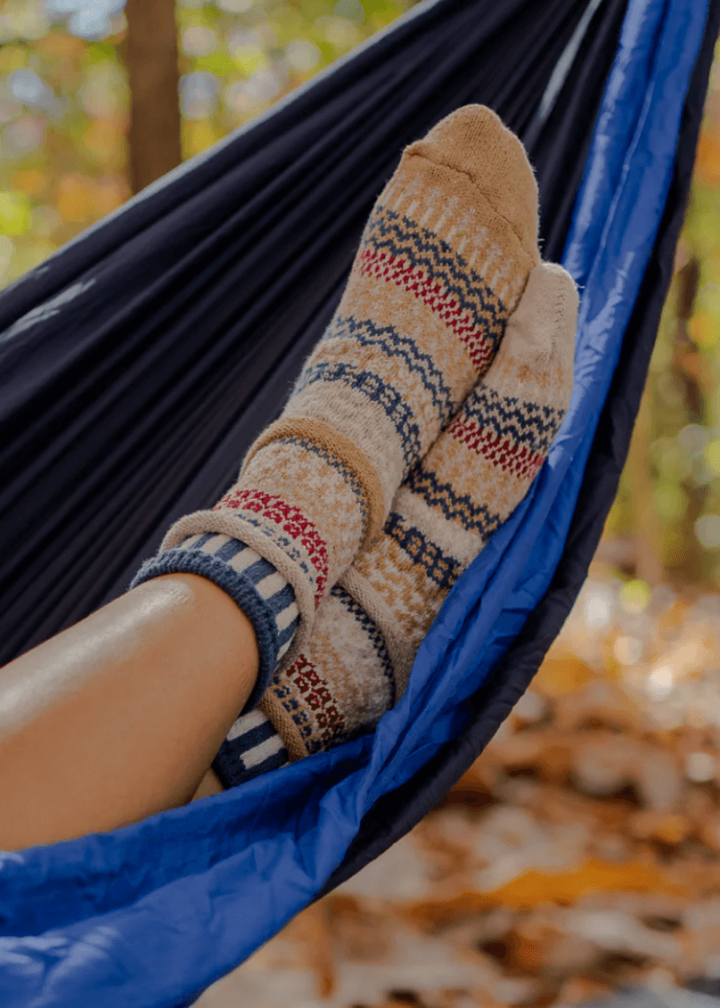 Solmate BATEAU MOUCHE Knitted Crew Socks Proudly Made USA | These socks are delightfully mismatched & so very comfortable.  Classy Cozy Cool Women's Boutique.