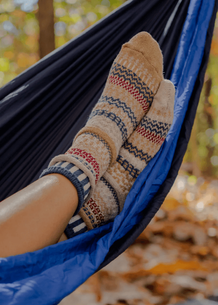 Solmate BATEAU MOUCHE Knitted Crew Socks Proudly Made USA | These socks are delightfully mismatched & so very comfortable.  Classy Cozy Cool Women's Boutique.