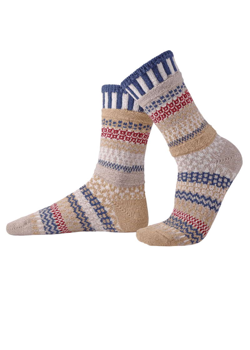 Solmate BATEAU MOUCHE Knitted Crew Socks Proudly Made USA | These socks are delightfully mismatched & so very comfortable.  Classy Cozy Cool Women's Boutique.
