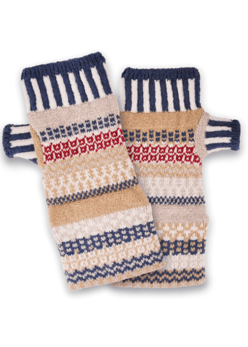 Solmate BATEAU MOUCHE Knitted Fingerless Mittens  | Made in USA | Classy Cozy Cool Women's Made in America Clothing Boutique