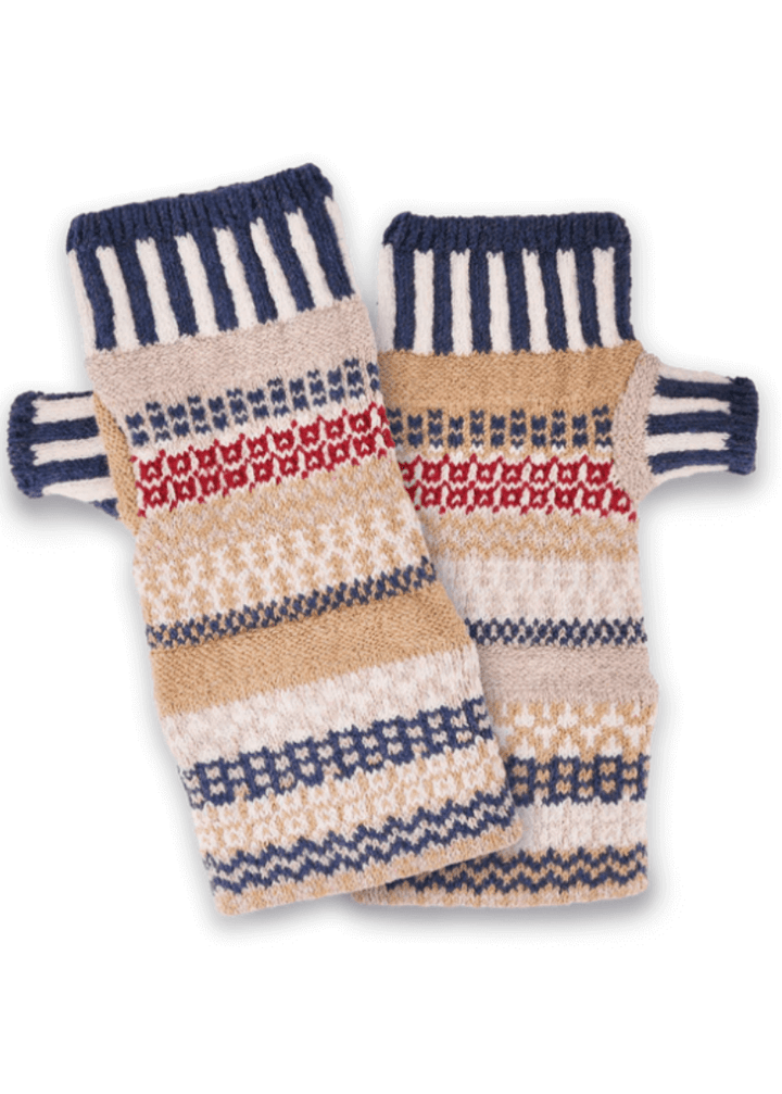 Solmate BATEAU MOUCHE Knitted Fingerless Mittens  | Made in USA | Classy Cozy Cool Women's Made in America Clothing Boutique