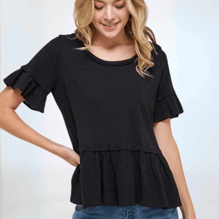 Flounce Ruffle Tee Made in USA