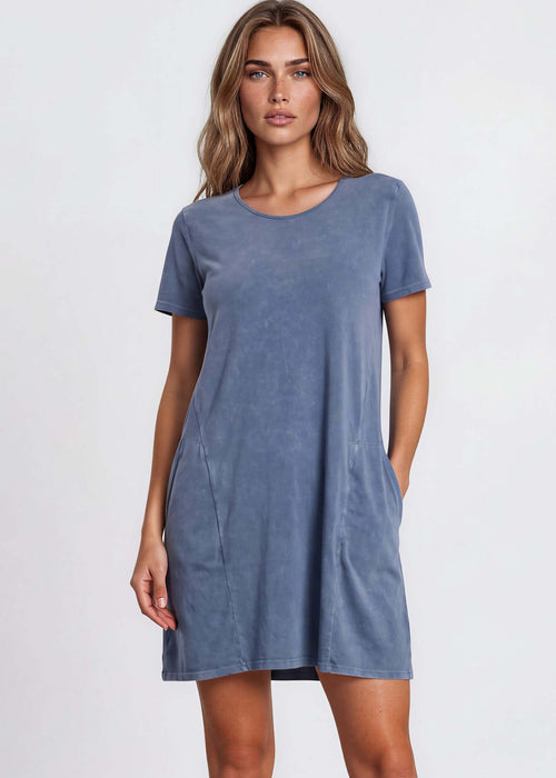 Easy Going Casual Cotton Dress Navy / XL