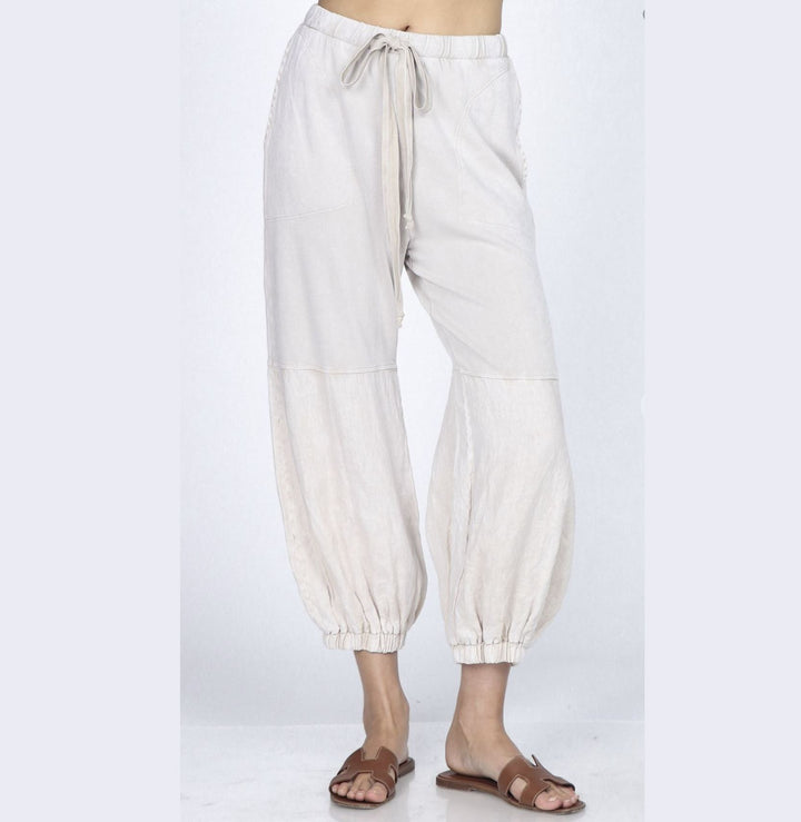 Luxury Linen Mineral Washed Joggers Made in USA