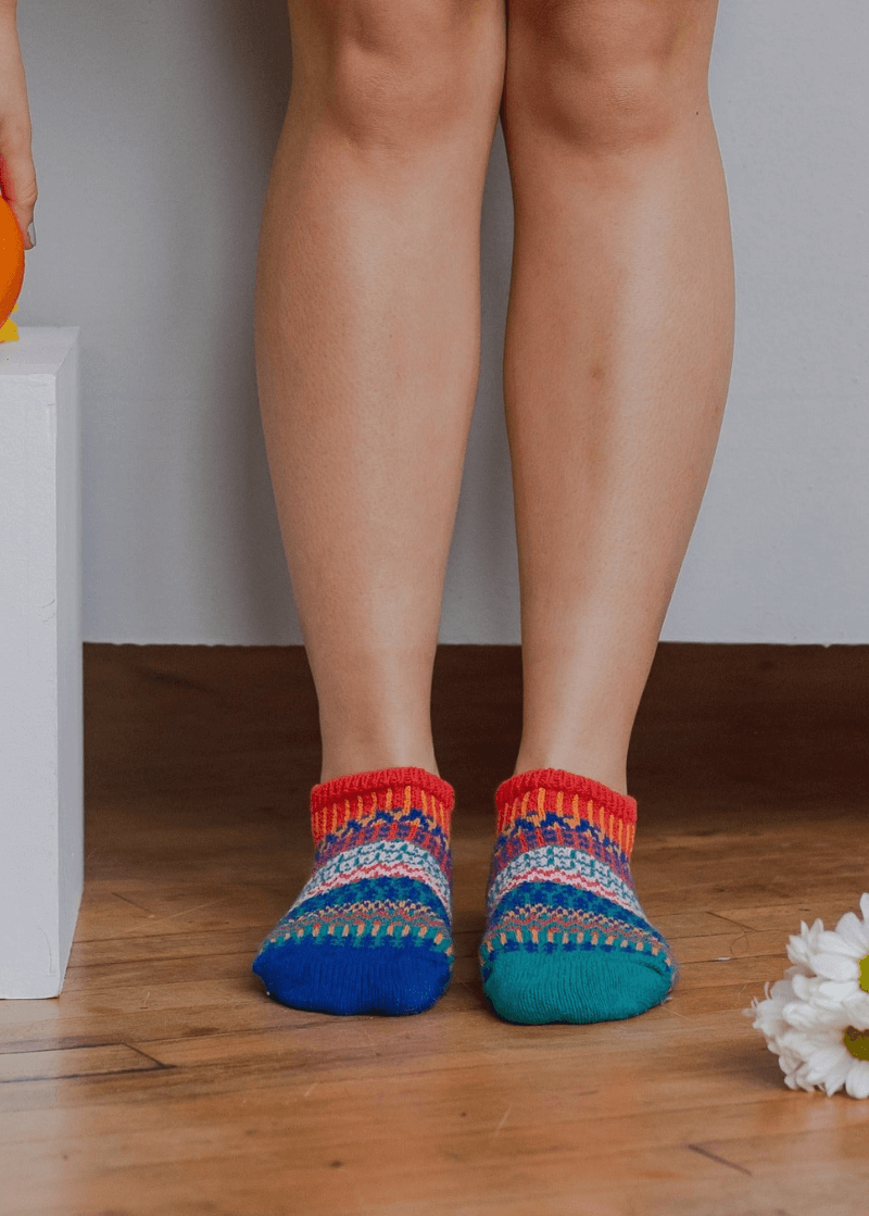 Solmate CAYANNE Knitted Ankle Socks Proudly Made USA | These socks are delightfully mismatched & so very comfortable. Classy Cozy Cool Women's Boutiqu