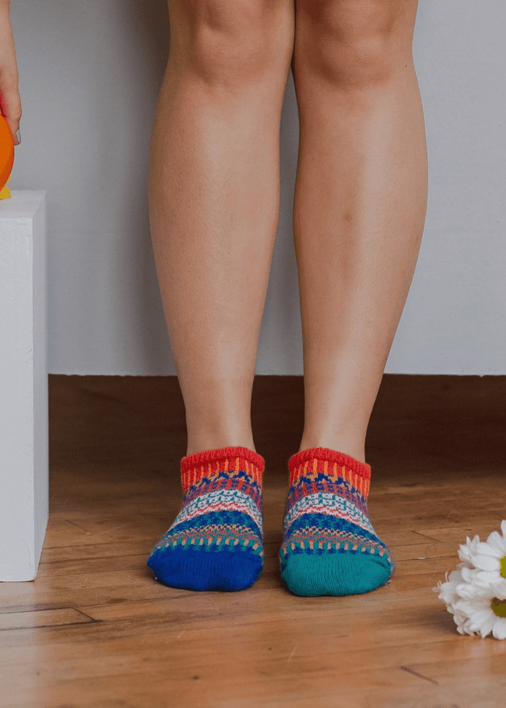 Solmate CAYANNE Knitted Ankle Socks Proudly Made USA | These socks are delightfully mismatched & so very comfortable. Classy Cozy Cool Women's Boutiqu
