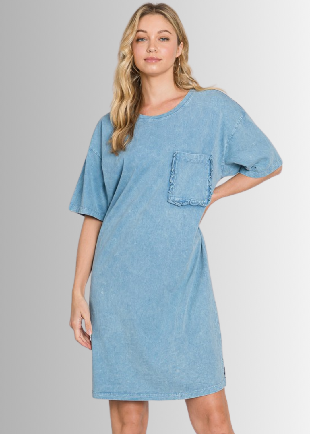 mineral wash t shirt dress Grace and Lace Mineral Washed T-Shirt Dress in Washed Navy