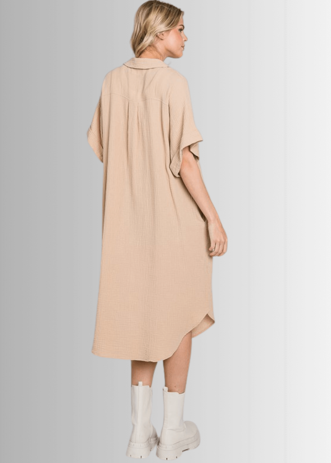 Phoebe Versatile Cotton Gauze Shirt Dress White / L/XL Phoebe Versatile Cotton Gauze Shirt Dress White / L/XL
