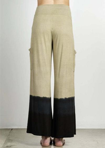 Jala Women's Chill Cargo Pants with  Pockets in Midnight River, a Combination of Black & Tan | Style# CCP16-MR | Made in USA | Classy Cozy Cool Women's Made in America Clothing Boutique