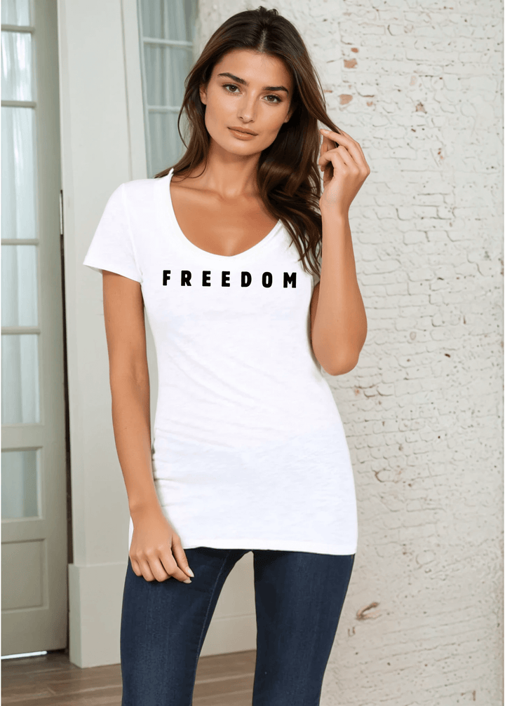 FREEDOM Made in USA Fitted White Tee