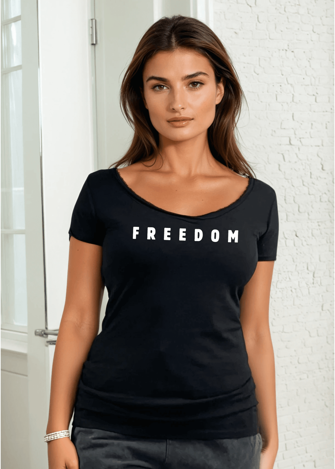 FREEDOM Made in USA Fitted White Tee