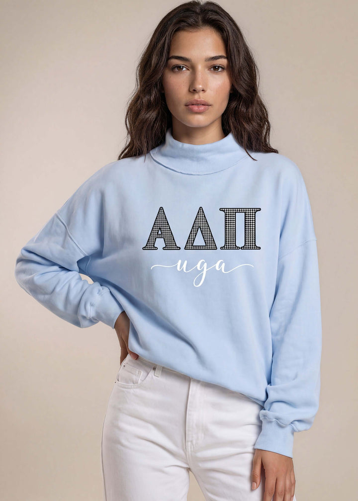 Alpha Delta Pi | UGA Edition | Mock Neck Oversized Sweatshirt