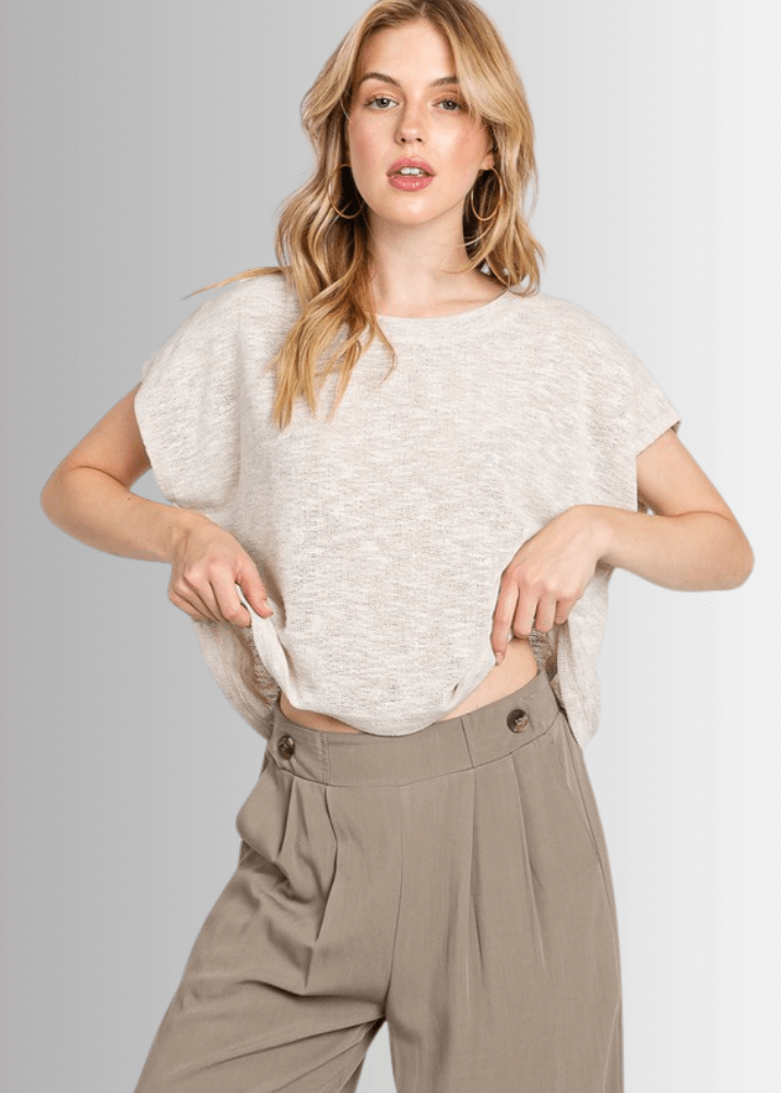 Made in USA Women's Wide Leg Dress Pants with Side Button Detail on Waist, Loose Fit Elastic Waist ,High Waist, Side Pockets in Khaki Olive, 100% Rayon Hatch  | Classy Cozy Cool Made in America Boutique
