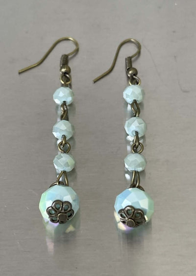 USA Made Light Turquoise Natural Stone Beaded Earrings | Fashion Jewelry Handmade in Texas by Carol Su | Classy Cozy Cool Made in America Boutique