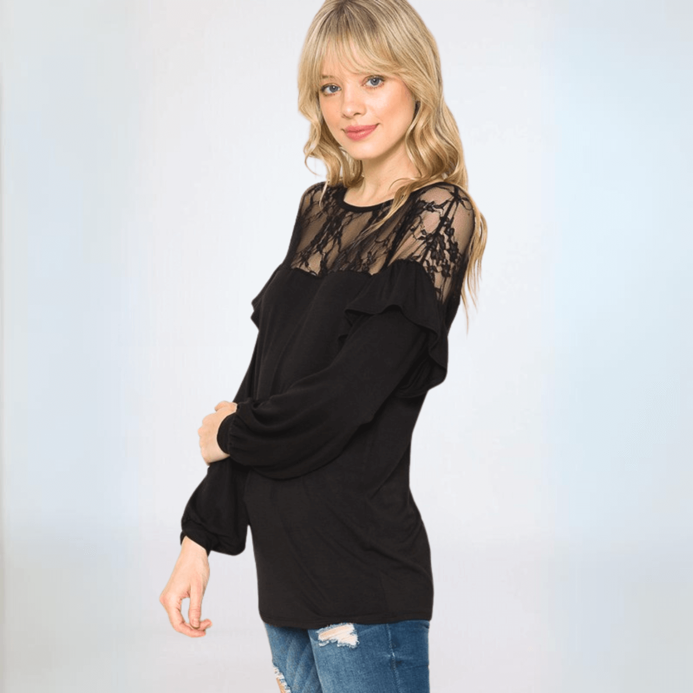 black lace tunic