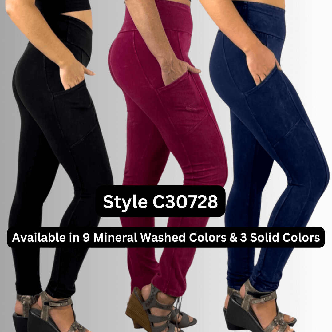 A Perfect Fit Cotton Pocket Leggings Made in USA with USA Cotton Style C30728 by Classy Cozy Cool Women's Made in America Boutique